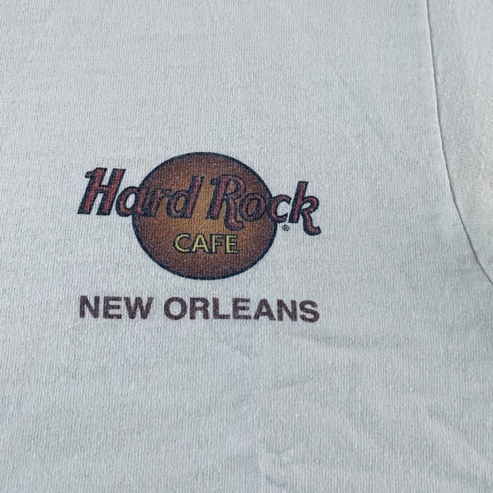 Hard Rock Cafe New Orleans Shirt Adult‎ Small Off White Vtg Y2k Double Sided Tee - Picture 8 of 16